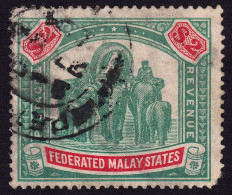 FEDERATED MALAY STATES FMS 1926 $2 Sc#74 Wmk.MSCA - USED PETaling? Canc @TE169 - Federated Malay States