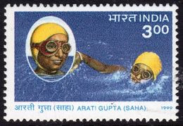 India 1999 Arati Gupta, Swimmer, Commemoration, MNH, SG 1866 (D) - Neufs