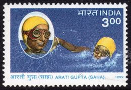 India 1999 Arati Gupta, Swimmer, Commemoration, MNH, SG 1866 (D) - Unused Stamps