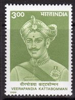 India 1999 Death Bicentenary Of Veerapandia Kattabomman, MNH, SG 1879 (D) - Nuovi