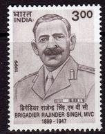 India 1999 Birth Centenary Of Brigadier Rajinder Singh, MNH, SG 1882 (D) - Nuevos