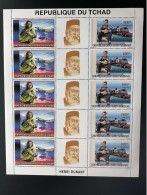 Tchad Chad Tschad 1996 Mi. 1353a - 1354a A Sheet Croix-Rouge Rotes Kreuz Red Cross Henry Dunant Avion Airplane Railways - Chad (1960-...)