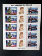 Tchad Chad Tschad 1996 IMPERF ND Mi. 1353a - 1354a A Sheet Croix-Rouge Rotes Kreuz Red Cross Dunant Airplane Railways - Tsjaad (1960-...)