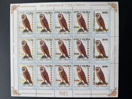 S. Tomé & Principe 2009 Mi. 3963 - 3966 + 3968 Sheet Oiseaux Birds Vögel Chouette Eule Owl Fauna Overprint Surcharge - Owls