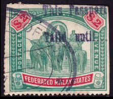 FEDERATED MALAY STATES FMS 1926 $2 Sc#74 Wmk.MSCA - FISCAL USED SPACE FILLER @TE260 - Federated Malay States