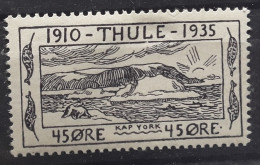 THULE Gronland Groenland Greenland , 1935, Yvert No 5, 45 O , Noir KAP CAP YORK Polar Bear Ours , Neuf * MH, TB - Thule