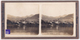 Les Bords Du Lac Léman à Montreux Clarens Vaud - Photo Stéréoscopique 1900 Suisse Alpes Bateau C11-8 - Stereo-Photographie