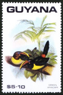 Green Aracari (Pteroglossus Viridis), Birds, Guyana 1990 MNH - Coucous, Touracos