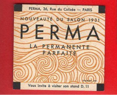 Carte De Visite, Invitation PERMA Au Salon 1931 Paris - Materiale Di Profumeria