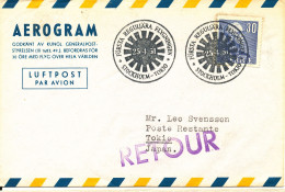 Sweden Aerogramme First SAS DC-6 Flight Stockholm - Tokyo Via India 25-4-1951 - Covers & Documents