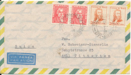 Brazil Air Mail Cover With More Stamps Sent To Switzerland 8-4-1967 - Storia Postale