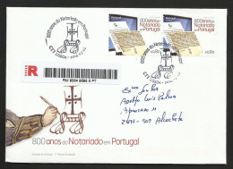 Portugal 800 Ans Notaires Justice Ecriture Ordinateur 2014  FDC Recommandée 800 Years Notary Law Writing Computer R FDC - FDC