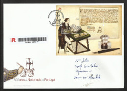 Portugal 800 Ans Notaires Justice Droit Ecriture 2014 FDC Bloc Recommandée 800 Years Notary Law Writing R FDC - FDC