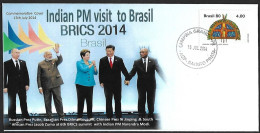 BRAZIL 2014 PM Narendra Modi India Visit BRICS Dilma Rousseff ,South Africa,China Xi Jinping, Putin, Russia Cover(*) - Brieven En Documenten