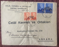 TURKEY,TURKEI,TURQUIE ,ISTANBUL TO ANKARA ,1949,COVER - Storia Postale