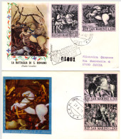 SAN MARINO - 1968, Mi914-7 - 5 FDCs, Horses, Paintings By Paolo Uccello  (BB075) - Lettres & Documents