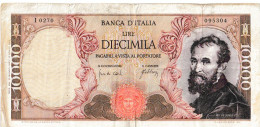ITALIA - LIRE 10.000 DECR. MIN. 20 MAGGIO 1966 E 12 APRILE 1962 -MICHELANGELO - 10000 Liras