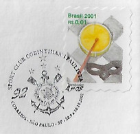 Brazil 2002 Cover With Comemmorative Cancel 92 Years Of Sport Club Corinthinas Paulista From São Paulo Soccer Football - Clubs Mythiques