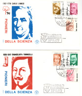 SAN MARINO - 1983, Mi.1271-6 - 2 FDCs, Scientists -Da Vinci, Pythagoras  (BB077) - Lettres & Documents