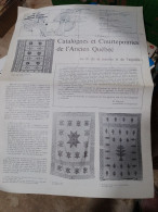 125 //  PETIT JOURNAL DES EXPOSITIONS / CATALOGNES ET COURTEPOINTES DE L'ANCIEN QUEBEC 1975 / 4 PAGES - Art