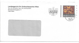 0449f: Österreichs Justiz- Bonusbrief LG Für ZRS Wien 1040 Wien (ANK 16, 100.- €) - Enveloppes