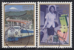 JAPAN 2409-2410,used,trains - Gebruikt