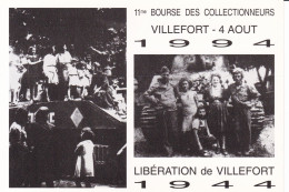 VILLEFORT(Lozère)-11ème Bourse.....4 Août 1994 - Libération De VILLEFORT 1944 - Bolsas Y Salón Para Coleccionistas