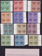 Ireland 1922-23 Thom Saorstat 3-line Ovpt ½d To 1s Set Of 12 In Brilliantly Fresh Marginal Blocks Of 4 Mint Unmounted - Ungebraucht
