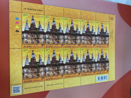 Thailand Stamp Whole Sheet Of 10 Sets Vesak Day Temples Buddha MNH - Buddismo