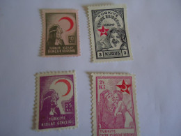 TURKEY   OTTOMAN MNH  4 STAMPS   FUND  OVERPRINT - Autres & Non Classés