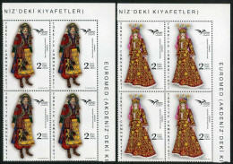 Türkiye 2019 Mi 4530-4531 MNH EUROMED, Traditional Woman's Costume, Folklore, Suit And Costume [Block Of 4] - Unused Stamps