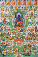 China - Medicine Guru Buddha, Thangka On Cotton Fabric, Tibetan Buddhist Relic At Yonghe Lamasery, Beijing - Tíbet