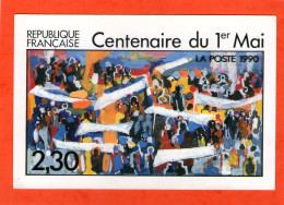 Illustration Du Timbre émis Le 1er Mai 1990  - République Française - Centenaire Du 1er Mai - La Poste 1990 - - Post & Briefboten