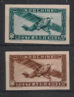 INDOCHINE - 1949 - Poste Aérienne PA N°Yv. 46a Et 47a - VARIETE Non Dentelé / Imperf. - Neuf Luxe** - Luchtpost
