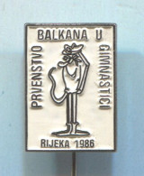 Gymnastic Gym - Balkan Championships Rijeka Yugoslavia, Vintage Pin Badge Abzeichen - Gymnastik