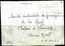 Vignette D'affranchissement De Guichet - Camp - Limoges RP - Devant D'enveloppe - 1969 Montgeron – Wit Papier – Frama/Satas