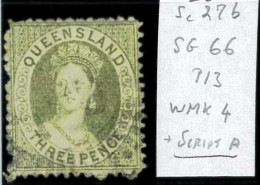 Aa5619i - Australia QUEENSLAND - STAMP - SG # 66  Watermark 4 + SCRIPT P  - USED - Nuovi