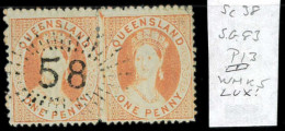 Aa5619m - Australia QUEENSLAND - STAMP - SG #83 Pair - Numeral Postmark # 58 - Used Stamps