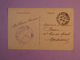 BW6   MAROC   BELLE CARTE RR 1925+ FEZ  A BORDEAUX FRANCE +AFF. INTERESSANT+ ++ - Cartas & Documentos