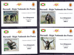 Chimpanzés - Burundi - COB 2028 / 31 ** - En Petites Feuilles -  Valeur 15 € ++ ( 15 € = Pour Des Timbres  ! ) - Scimpanzé