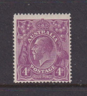AUSTRALIA - 1914-24 George V 4d Watermark Crown Over A  Hinged Mint - Nuevos