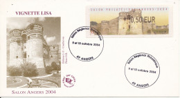 France FDC Franking Label Angers 9-10/10-2004 With Cachet - 2000 Type « Avions En Papier »