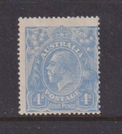 AUSTRALIA - 1914-24 George V 4d Inverted Watermark Crown Over A  Hinged Mint - Ongebruikt