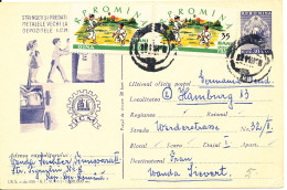 Romania Postal Stationery Uprated Postcard Sent To Germany 21-11-1963 - Brieven En Documenten