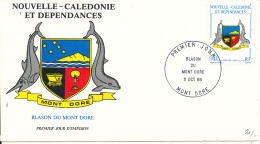 New  Caledonia FDC 11-10-1986 Mont Dore Coat Of Arms With Cachet - Briefe U. Dokumente