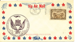 Canada First Flight Cover Winnipeg - Pembina 2-2-1931 - Eerste Vluchten