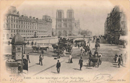 FRANCE - Paris - Le Pont Saint Michel Et L'Eglise Notre Dame - ND - Animé - Carte Postale Ancienne - Notre Dame De Paris