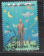 REPUBBLICA DI SAN MARINO 1997 SIMPOSIO DI UFOLOGIA UFOOLOGY SYMPOSIUM LIRE 750 USATO USED OBLITERE' - Used Stamps