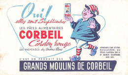Corbeil Essonnes * Pâtes Alimentaires Cordon Rouge & Produits Des Grands Moulins * Buvard Ancien Illustré Illustrateur - Corbeil Essonnes