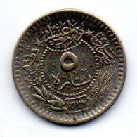 OTTOMAN EMPIRE - SULTAN MUHAMMAD V, 5 Para, Nickel, Year 2 (AH1327), KM # 759 - Otros – Asia